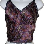Joe Boxer purple multicolor paisley slip top with lace trim Photo 0