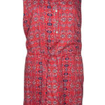 Lucky Brand  Floral Red‎ Dress Size L Drawstring Sleeveless BOHO Folk Festival Photo 0