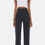MOTHER The Wrapper Patch Springy Ankle Jeans Size 23 Black Photo 0