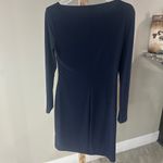 CHAPS Womenโs Navy Ruched Long Sleeve Dress Size Medium Photo 3