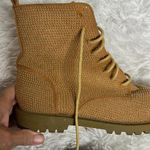 Lilliana Moto Boots Tan with little studs Lace up Size 8 Photo 4