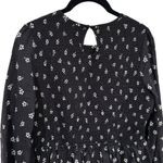 Marine layer  Gabrielle Smock Top in Black Modern Ditsy Bohemian Babydoll L Photo 7