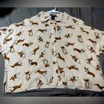Hot Topic Corgi button down half shirt size small Photo 0
