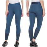 Pearl Izumi Wander Blue Mesh Panel Mid Rise Athletic Leggings With Pockets Sz L Photo 1