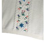 Talbots  Cable Knit Floral Embroidered Sweater Photo 2