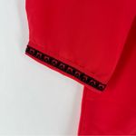 ELXSI Coral Chiffon Embroidered Button Front Top Split Neck Mandarin Collar Pink Size XL Photo 3