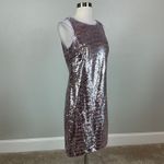 Vince Camuto  Sparkly Sequined Mini Sheath Cocktail Dress Size 6 Pink and Silver Photo 1