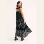 Free People  Bare It All Low Back Tassel Maxi Dress in Black Mixed Floral Photo 2