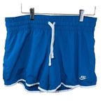Nike Vtg Blue Shorts Mesh Lined Athletic Medium Sportswear White Women's Elastic Photo 0
