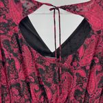 Torrid clip dot Black red Paisley sheer Long Sleeve Dress below knee length 0 Photo 6