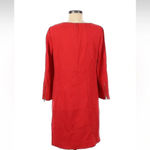 J.Crew  Red Long Sleeve Double Zip Shift Cocktail Dress Size 8 Medium M Photo 3