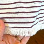 No Boundaries Beachy Comfy Knit Shorts Wine White Striped Elastic Waist Frayed Hem XS Photo 5