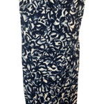 Ralph Lauren Lauren  Navy Blue White Sheath Dress Empire Waist V-Neck 16W Floral Photo 2
