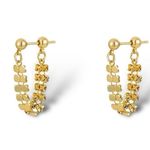 Elegant Metal Sequin Dangle Drop Earrings for Women Gold Photo 0