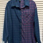 Wild Fable Plaid Long Sleeve Flannel Shirt Purple/Green Size Medium Button Up Photo 0