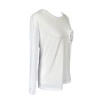 Ivory Ella  white long sleeve crewneck stretchy t-shirt women's size small Photo 1