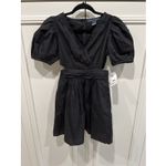 French Connection Rhodes Poplin Black Organic Cotton Mini Dress Minimalist LBD Photo 1