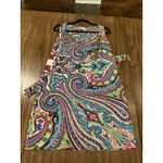 Etro Paisley Print sleeveless multicolor jersey knit mini dress with belt 46 Blue Size undefined Photo 6