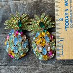 Pineapple Crystal Drop Dangle Earrings Boho Rhinestones Gold Photo 0