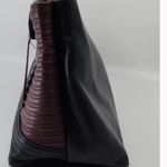 Vince Camuto  Black and Black Cherry Satchel Bag with shoulder strap Photo 2