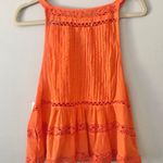 Free People firecracker orange embroidered edge top Photo 2