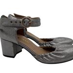 Paola Ferri Silver Ballet Mary Jane Block Heel Celestial Y2K Shoes EU 37 US 7 Photo 1