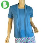 VINTAGE CIRCA 1970'S SKY BLUE SHORT SLEEVE KNIT TOP (S) Photo 1