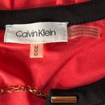Calvin Klein  Medium Top Cap Sleeve V-Neck Keyhole Chain Stretch Faux Leather Photo 5