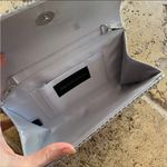 Jessica McClintock Metal Mesh Roll Bag Clutch Purse Crossbody Silver Chain Photo 9