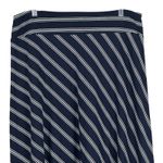 Talbots A-Line Midi Skirt Womens M Navy Blue Knit White Stripe Nautical Coastal Photo 1