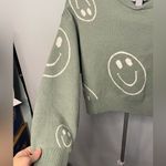 Altar'd State Altar’d State cropped Green Smiley Face Sweater XS Photo 2