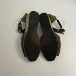 UGG  Sandals Delmar Wedge Espadrille Ankle Textured Sherpa Toe Bed Olive Green Photo 7