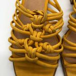 Madewell  Dakota Sandal Slides Block Heel Woven Leather Strappy Yellow Size 8 Photo 2