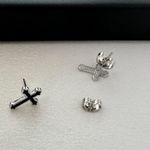 Cross Stud Earrings for Men Women,Streetwear Punk Hip Hop Unisex Style Silver Photo 3
