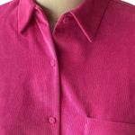 ZARA  Oversized Flowy Hot Pink Jacket Blouse Pockets & Side Slits ~ Women's XS Photo 3