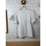 All Saints White Trixi Eyelet Ruffle Short Sleeve Tee - Size - Small Photo 1