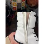 Nine West Fynndelle Lace Up Combat Boots White Ankle Boots 5 Photo 5