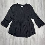 Charter Club  Black  Pintuck Top L Photo 1