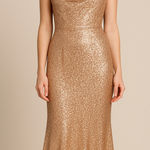 Morilee by Madeline Gardner Rose Gold Sequined Gown Photo 0