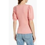 Rachel Parcell ✨ Ribbed Puff Sleeve Peachy Sz Medium Tee✨ Photo 1