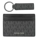 Michael Kors  Leather Gray Men's Logo Card Case & Keychain Set Photo 0