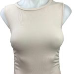 BB Dakota by Steve Madden Ivory Ribbed Knit Ruched Tank Mini Bodycon Dress Sz XS Photo 2