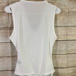 SheIn texture ruched pointed v-neck sleeveless knot front white top Size Medium Photo 13