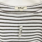 Madewell  Embroidered Boxy Knit Tee Striped Cotton Blend Ivory Relaxed Small NWT Photo 8