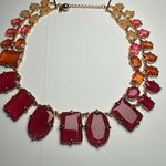 Kate Spade Coated Confetti Statement Necklace Gold Tone Red Pink Orange Etc Photo 0