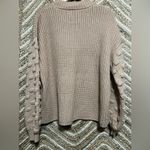 VICI Women's Chunky Knit Beige Sweater,Lantern Sleeves,Size M Photo 3