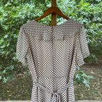 Maison Tara White And Brown Polka Dot Classic Midi Dress Size 16W Photo 3