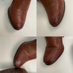 Frye Mikaela Boots Leather Heels Stretch Panels Zipper Closure Brown Black Photo 15