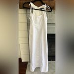 ZARA New  White Cotton Bow Gabardine Midi Dress Size Small NWT Photo 5