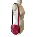 Vintage Tooled Leather Shoulder Bag Medium Red Purse Photo 1